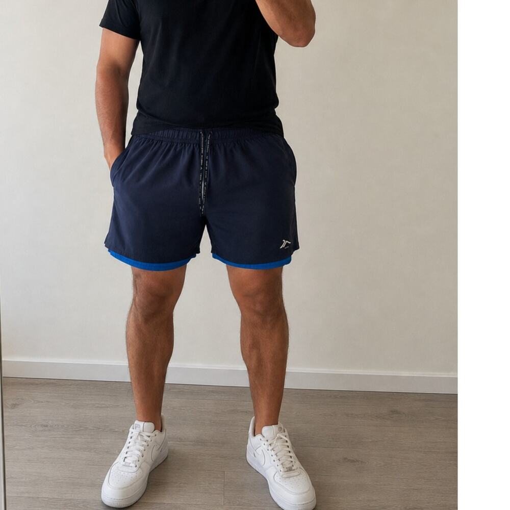 Tenth 🌿TH Run Men's Running Shorts XXL Gray Blue Lined Athletic Gym Spain